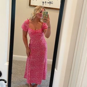 Pink midi dress